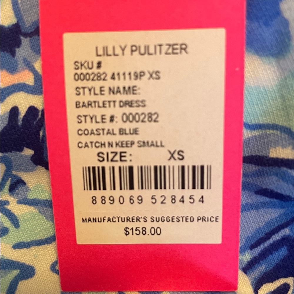 NWT - Lilly Pulitzer Bartlett Dress Coastal Blue Size XS - Picture 9 of 13
